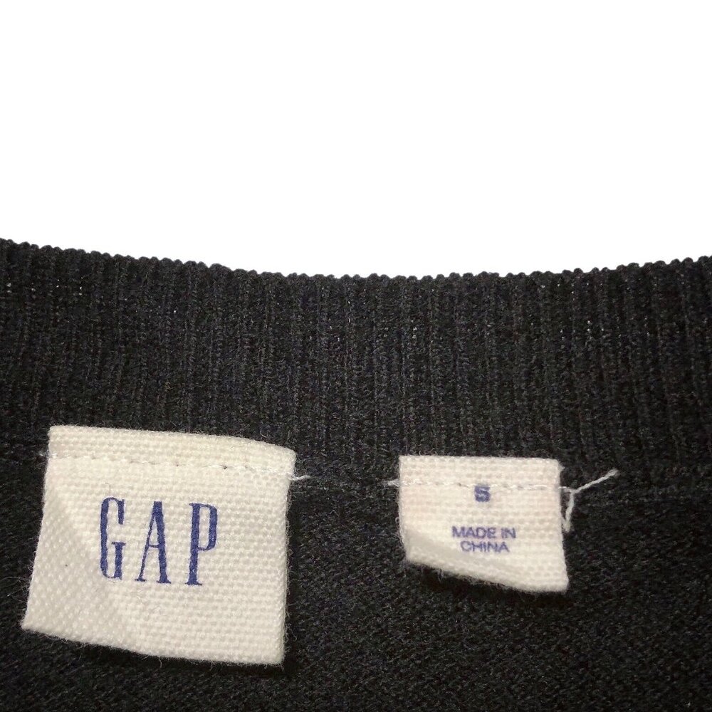 Gap Solid Black Round Neck Cold Shoulder Long Sle… - image 3